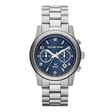 Michael Kors Hunger Stop 100 Series Navy Blue Dial Silver Steel Strap Watch for Women - MK5814 Authentic Buy Shop Now