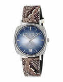 Gucci Grip Vintage Blue Dial Snakeskin Brown Leather Strap Watch for Women - YA152401 Authentic Buy Shop Now