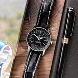 Breitling Navitimer Automatic 38mm Black Dial Black Leather Strap Mens Watch - A17325241B1P1 Authentic Buy Shop Now