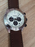 Fossil Retro Traveler Chronograph White Dial Brown Leather Strap Watch for Men - CH2886 Authentic Buy Shop Now