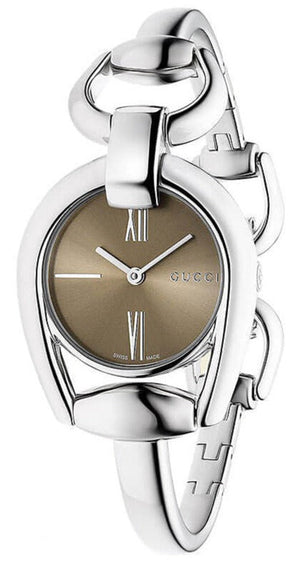 Gucci Horsebit Collection Quartz Brown Dial Silver Steel Strap Watch For Women - YA139501 Authentic Buy Shop Now