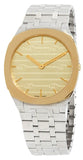 Gucci 25H Quartz Gold Dial Silver Steel Strap Watch for Women - YA163403 Authentic Buy Shop Now