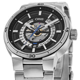 Oris TT1 Engine Date Skeleton Black Dial Silver Steel Strap Watch for Men - 0173377524124-0782408 Authentic Buy Shop Now