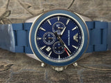 Emporio Armani Sigma Chronograph Blue Dial Blue Silicone Strap Watch for Men - AR6068 Authentic Buy Shop Now
