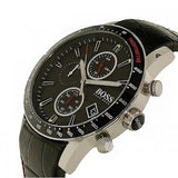Hugo Boss Rafale Chronograph Black Dial Black Leather Strap Watch For Men - 1513390 Authentic Buy Shop Now