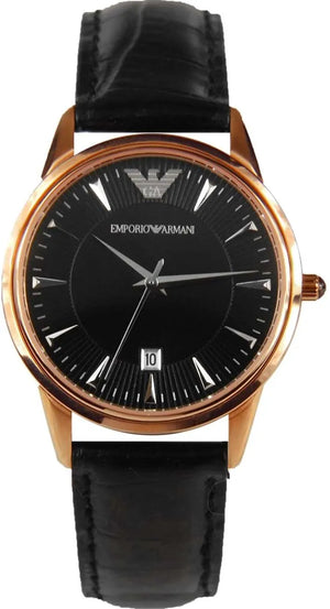 Emporio Armani Classic Black Dial Black Leather Strap Watch for Women - AR2445 Authentic Buy Shop Now