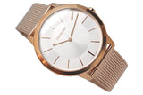 Calvin Klein Minimal White Dial Rose Gold Mesh Bracelet Watch for Men - K3M21626 Authentic Buy Shop Now
