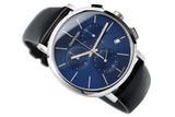Calvin Klein Chronograph Blue Dial Black Leather Strap Watch for Men - K8Q371CN Authentic Buy Shop Now