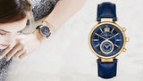 Michael Kors Sawyer Blue Dial Blue Leather Strap Watch for Women - MK2425 Authentic Buy Shop Now