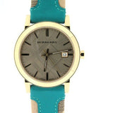 Burberry The City Gold Dial Blue Leather Strap Watch for Women - BU9018 Authentic Buy Shop Now