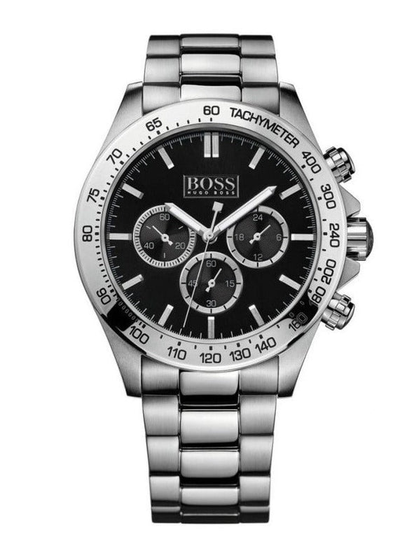 Hugo Boss Ikon Black Dial Silver Steel Strap Watch for Men - 1512965 Authentic Buy Shop Now
