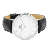 Daniel Wellington Classic York White Dial Black Leather Strap Watch For Men - DW00100025 Authentic Buy Shop Now