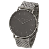 Coach Charles Black Dial Grey Mesh Bracelet Watch for Men - 14602145 Authentic Buy Shop Now