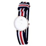 Daniel Wellington Classic Petite Silver Dial Three Tone Nylon Strap Watch for Women - DW00100255 Authentic Buy Shop Now