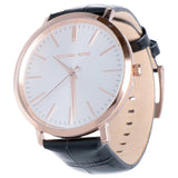 Michael Kors Jaryn Quartz White Dial Black Leather Strap Watch For Women - MK2472 Authentic Buy Shop Now