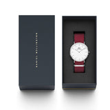 Daniel Wellington Classic Roselyn White Dial Red NATO Strap Watch For Women - DW00100268 Authentic Buy Shop Now