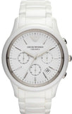 Emporio Armani Ceramica Chronograph White Dial White Strap Watch For Men - AR1453 Authentic Buy Shop Now