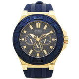 Guess Force Blue & Rose Gold Dial Blue Silicone Strap Watch For Men - W0674G2 Authentic Buy Shop Now