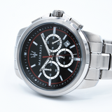 Maserati Successo Chronograph Black Dial Silver Steel Strap Watch For Men - R8873621009 Authentic Buy Shop Now