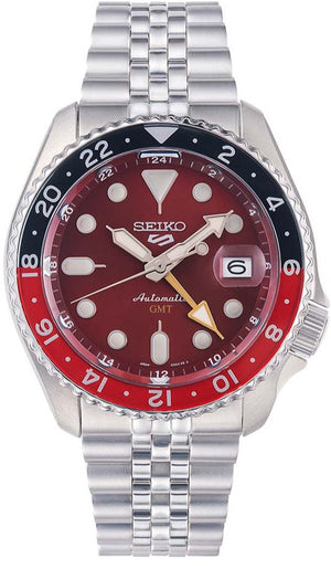 Seiko 5 Sports Thong Sia Limited Edition Red Dial Silver Steel Strap Watch For Men - SSK031K1 Authentic Buy Shop Now