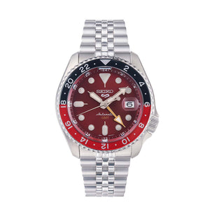 Seiko 5 Sports Thong Sia Limited Edition Red Dial Silver Steel Strap Watch For Men - SSK031K1 Authentic Buy Shop Now