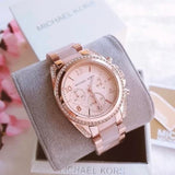 Michael Kors Blair Chronograph Rose Gold Dial Two Tone Steel Strap Watch for Women - MK5943 Authentic Buy Shop Now