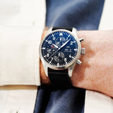 IWC Pilot's Watch Chronograph Black Dial Black Leather Strap Watch for Men - IW377709 Authentic Buy Shop Now