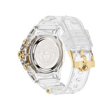 Versace Icon Active Chronograph Gold Dial White Silicone Strap Watch for Men - VEZ700121 Authentic Buy Shop Now