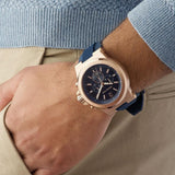 Michael Kors Dylan Blue Dial Blue Rubber Strap Watch for Men - MK8295 Authentic Buy Shop Now