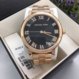 Michael Kors Noire Black Dial Rose Gold Steel Strap Watch for Women - MK3585 Authentic Buy Shop Now