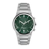 Salvatore Ferragamo Sapphire Chrono Green Dial Silver Steel Strap Watch for Men - SFME00421 Authentic Buy Shop Now