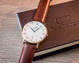 Daniel Wellington Dapper St Mawes White Dial Brown Leather Strap Watch For Men - DW00100083 Authentic Buy Shop Now