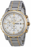Fossil Dean Chronograph White Dial Silver Steel Strap Watch for Men - FS4795 Authentic Buy Shop Now