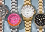 Fossil Blue Dive Analog Pink Dial Silver Steel Strap Watch For Women - ES5351 Authentic Buy Shop Now