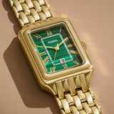 Fossil Raquel Three Hand Date Green Dial Gold Steel Strap Watch For Women - ES5341 Authentic Buy Shop Now