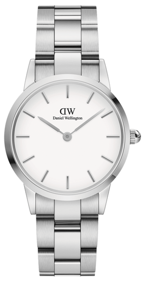 Daniel Wellington Iconic Link White Dial Silver Steel Strap Watch for Women - DW00100203 Authentic Buy Shop Now