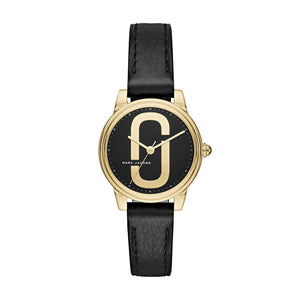 Marc Jacobs Corie Black Dial Black Leather Strap Watch for Women - MJ1580 Authentic Buy Shop Now