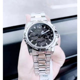Guess Commander Chronograph Black Dial Silver Steel Strap Watch for Men - GW0056G1 Authentic Buy Shop Now