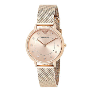 Emporio Armani Kappa Pink Dial Pink Mesh Bracelet Watch For Women - AR11129 Authentic Buy Shop Now