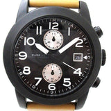Marc Jacobs Larry Chronograph Black Dial Brown Leather Strap Watch for Men - MBM5053 Authentic Buy Shop Now