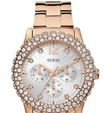 Guess Dazzler Diamonds Silver Dial Rose Gold Steel Strap Watch for Women - W0335L3 Authentic Buy Shop Now