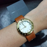 Marc Jacobs Amy White Dial Brown Leather Strap Watch for Women - MBM8574 Authentic Buy Shop Now
