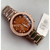 Michael Kors Parker Chronograph Brown Dial Brown Steel Strap Watch For Women - MK5578 Authentic Buy Shop Now