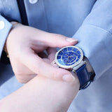 Swarovski Passage Chrono Crystal Blue Dial Blue Leather Strap Watch for Women - 5580342 Authentic Buy Shop Now