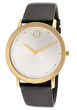 Movado TC Silver Dial Black Leather Strap Watch For Men - 606695 Authentic Buy Shop Now