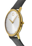 Movado TC Silver Dial Black Leather Strap Watch For Men - 606695 Authentic Buy Shop Now