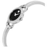 Movado Rondiro 22mm Black Dial Silver Steel Strap Watch For Women - 0606796 Authentic Buy Shop Now
