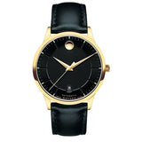 Movado 1881 Automatic Black Dial Black Leather Strap Watch For Men - 606875 Authentic Buy Shop Now