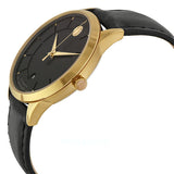 Movado 1881 Automatic Black Dial Black Leather Strap Watch For Men - 606875 Authentic Buy Shop Now