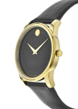 Movado Museum Black Dial Black Leather Strap Watch For Men - 606876 Authentic Buy Shop Now